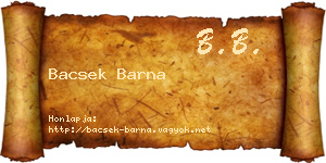 Bacsek Barna névjegykártya