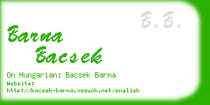 barna bacsek business card